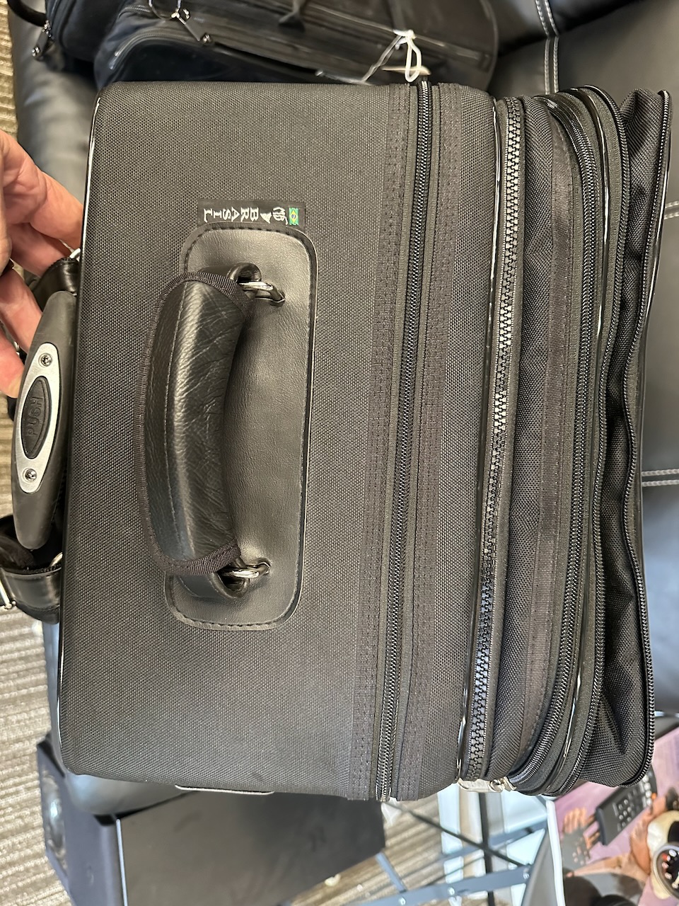 Marcus Bonna Double Trumpet Travel Case with Wheels – Black Fabric – Mint - Image 4