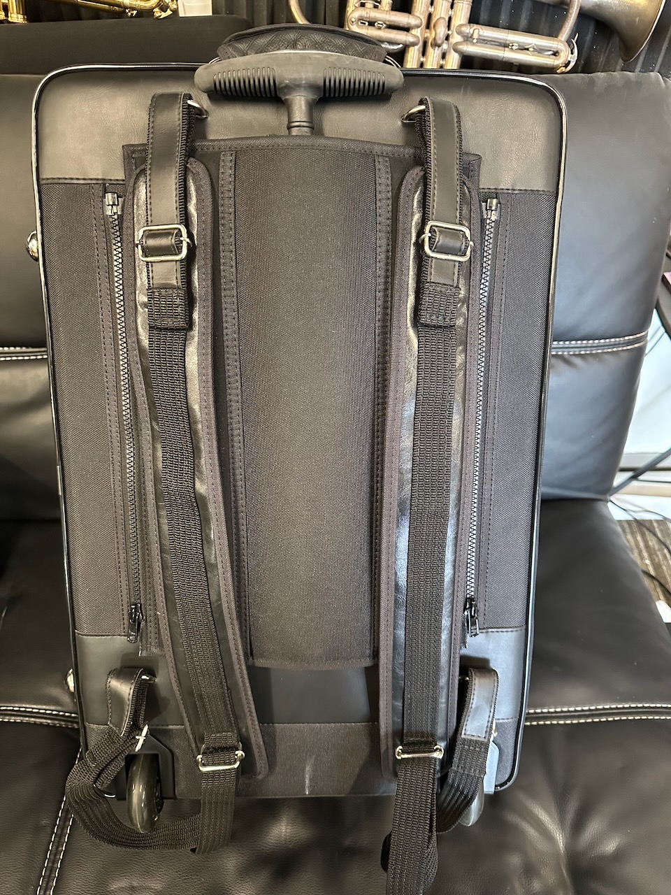 Marcus Bonna Double Trumpet Travel Case with Wheels – Black Fabric – Mint - Image 9