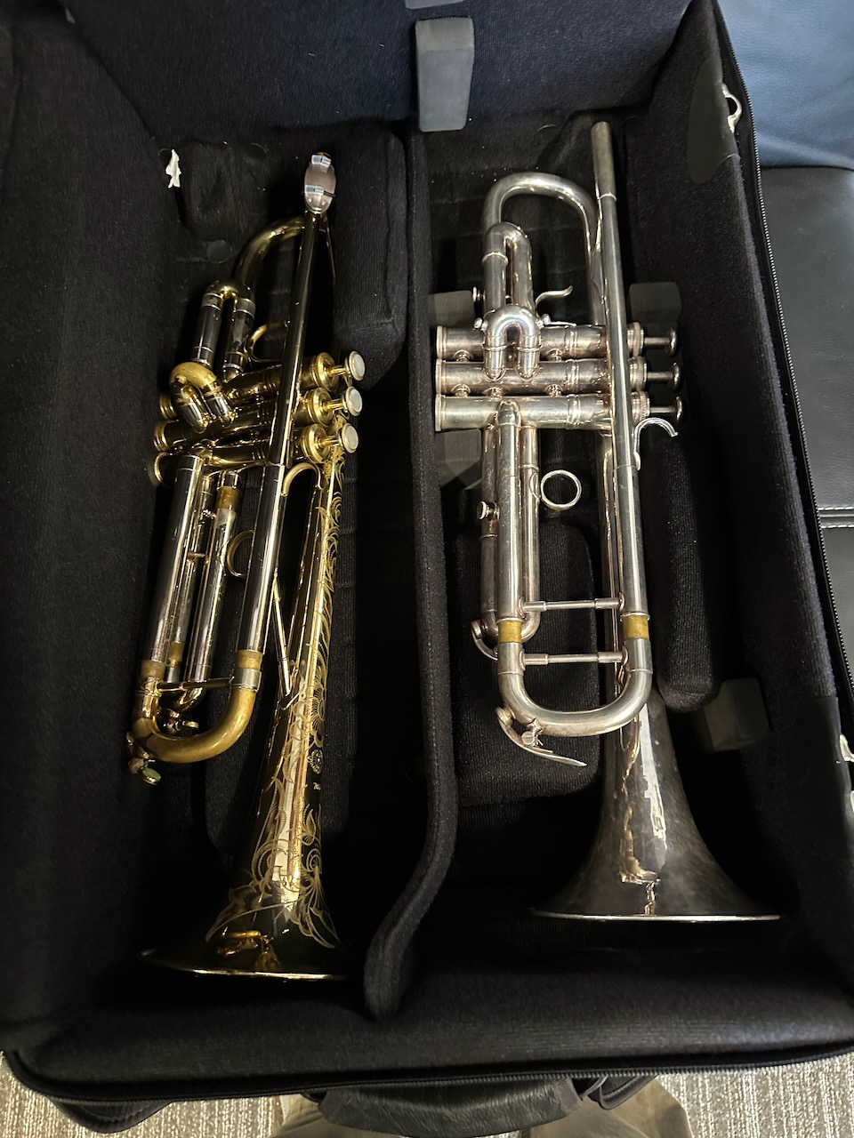 Marcus Bonna Double Trumpet Travel Case with Wheels – Black Fabric – Mint - Image 2